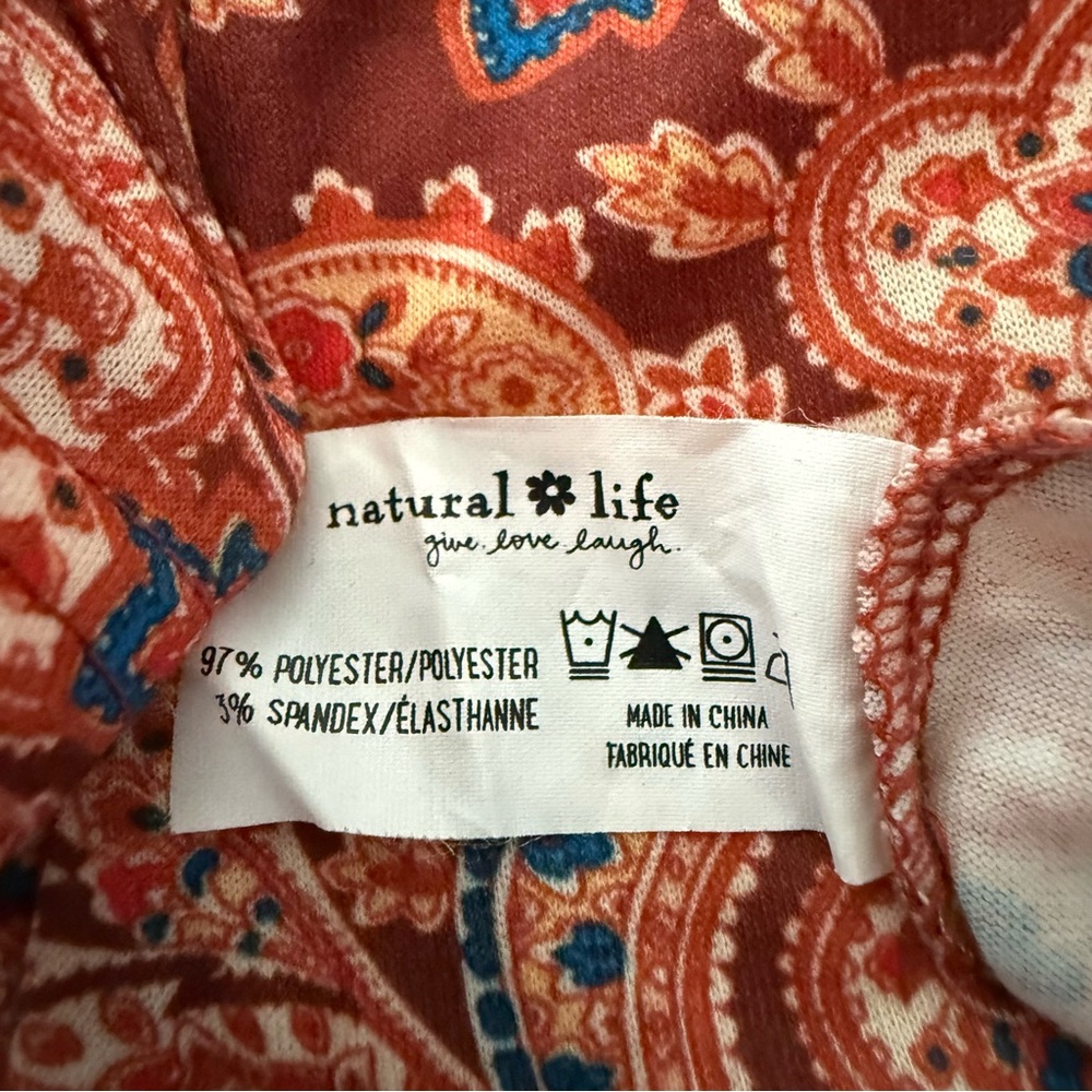 Natural Life Flare Pants Women’s Size XL Red Orange Paisley Print - Picture 7 of 13